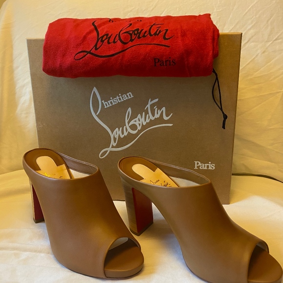 Christian Louboutin Shoes - NEW Christian Louboutin Peeptoe Mules Sz37